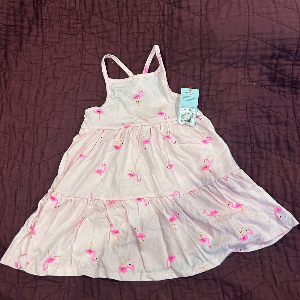 Cat & Jack Pink Flamingo Dress 3t